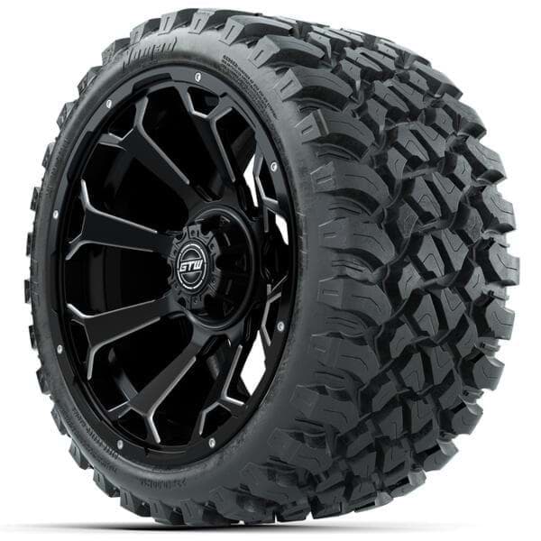 Picture of Set of (4) 15" GTW Raven Matte Black Wheels with 23x10-R15 Nomad All-Terrain Tires