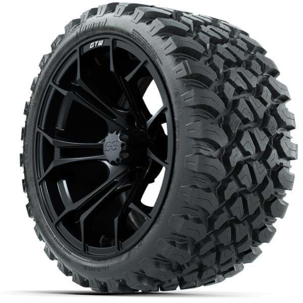Picture of Set of (4) 15" GTW Spyder Matte Black Wheels with 23x10-R15 Nomad All-Terrain Tires
