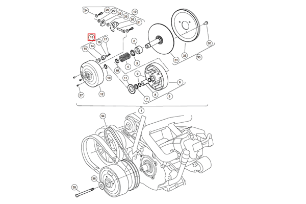 Picture of Kit, Drive Clutch Button (includes item 11 - 14)